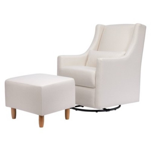 Babyletto Toco Swivel Glider and Ottoman, Color: Performance Cream