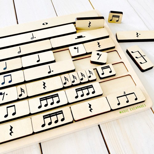 Wooden Music Note Rhythm Fraction Tiles and Puzzle for Music Center, Elementary Music Classroom, Music Lessons, Music Teacher Gift