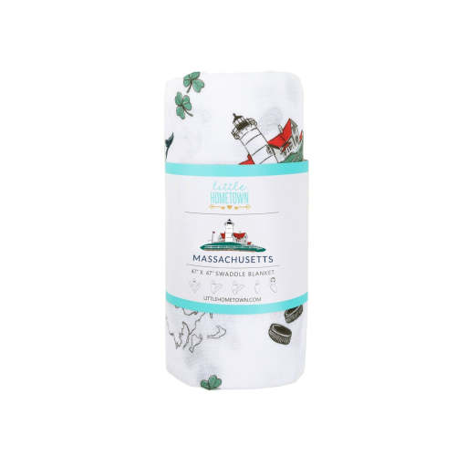 Massachusetts Baby Muslin Swaddle Receiving Blanket Extra Large 47 x 47