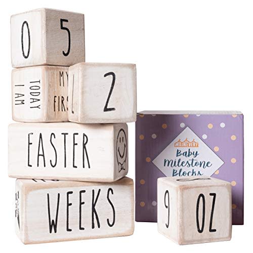 Baby Monthly Milestone Blocks Baby Girls Boy Month Baby Milestone Blocks, Rae Dunn Inspired Age Baby Month Baby Props, Baby Gifts Baby Shower, Baby Photo Props Photoshoots
