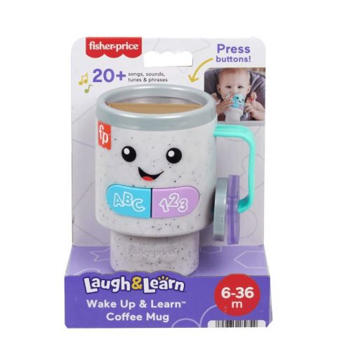 Fisher-Price Laugh & Learn Wake Up & Learn Coffee Mug Baby & Toddler Toy with Music & Lights