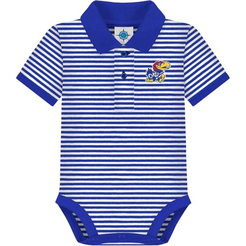 Creative Knitwear College Baby Striped Polo Bodysuit - Team Logo, Multiple Colors, for Boys & Girls (0-12 Months)