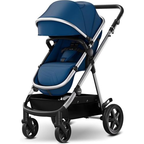 Mompush Meteor 2 Baby Stroller 2-in-1 with Bassinet Mode - Compatible with Infant Car Seat, Adapter Included - Stable Bassinet Stroller Combo, Full-Size Baby Strollers for Family Outings