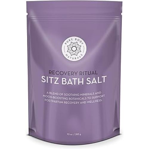 Sitz Bath Salt – Postpartum Care and Hemorrhoid Treatment – Natural Soak for Self Care and Hemmoroid Treatment - Post Partum Essentials, 10 Oz, by Pure Body Naturals