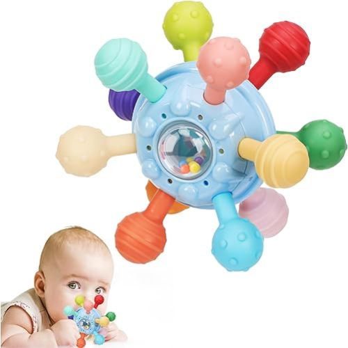 Baby Montessori Sensory Toys for 0-6 6-12 Months, Baby Teether Teething Toys for Babies 0 3 6 9 12 18 Months, Newborn Infant Learning Developmental Toys Gifts for 1 2 Year Old Boys Girls