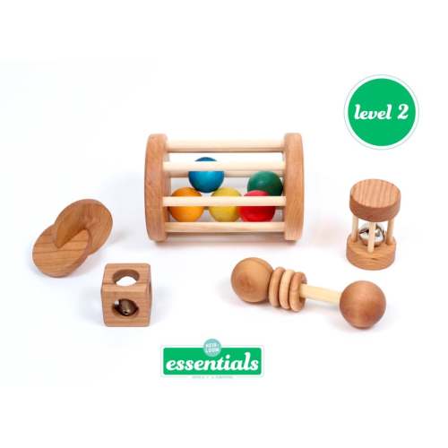 Montessori 4-8 Month Baby Set of 5 Toys -- Montessori Infant Set -- 4-8 Month Motor Development Set