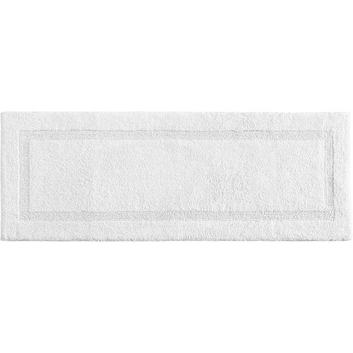Nautica - Bathroom Rug Runner, Soft & Absorbent Cotton Bath Mat, Modern Bathroom Decor (Peniston White, 60" x 22")