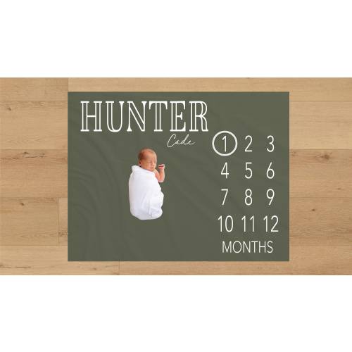 Gender Neutral Baby Milestone Blanket Personalized Monthly Baby Blanket Custom Baby Shower Gift For New Mom Keepsake Gift For Baby One Year