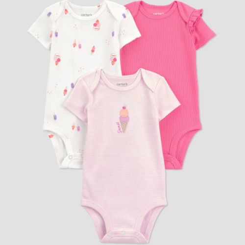 Carter's Just One You® Baby Girls' 3pk Ice Cream Bodysuit - Pink 9M