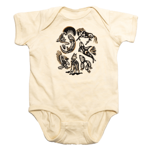 Animal Friends Baby Onesie Ivory