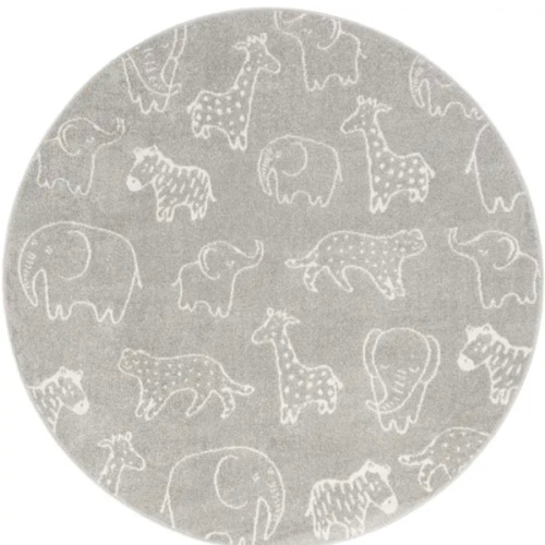 Gray 6' x 6' Whimsy Kids Round Rug | Rugs.com