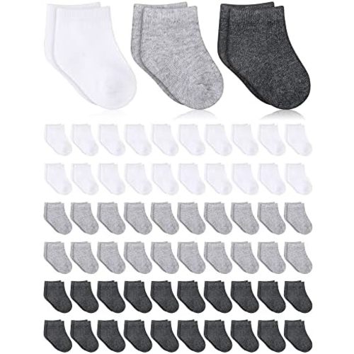 Jecery 60 Pairs Unisex Baby Socks Low Cut Stretch Cotton Ankle Infant Newborn Socks for Toddler Boys Girls