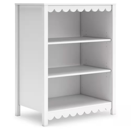 Hallityn 41.14 in. Tall White Wood 2-Shelf Standard Bookcase