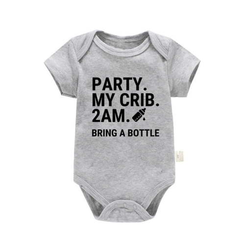 Cathalem Newborn Onesies Boy Newborn Baby Short Sleeve Bodysuit Cotton One-Piece Baby Clothes (Grey,0-3 Months)