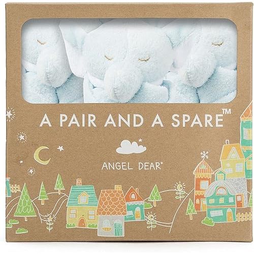 Angel Dear - Blue Elephant, Pair and a Spare Blankie Set