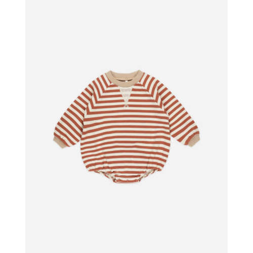 Crewneck Romper || Poppy Stripe