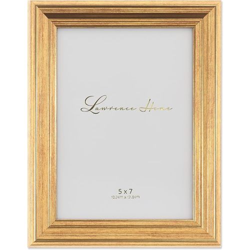 Lawrence Frames Sutter Burnished Picture Frame, 5 by 7-Inch, Gold