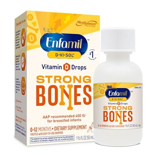 Enfamil Baby Vitamin D-Vi-Sol Liquid Vitamin D Drops, Supports Strong Teeth & Bone Development, 50mL Bottle