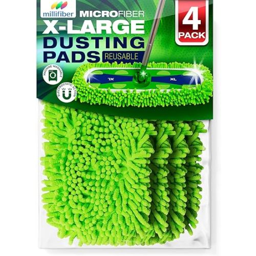 X-Large Dust Mop Refill for Swiffer XL Mop (4 Pack) - Microfiber Pet Heavy Duty Dry Refills (Handle is Not Included)