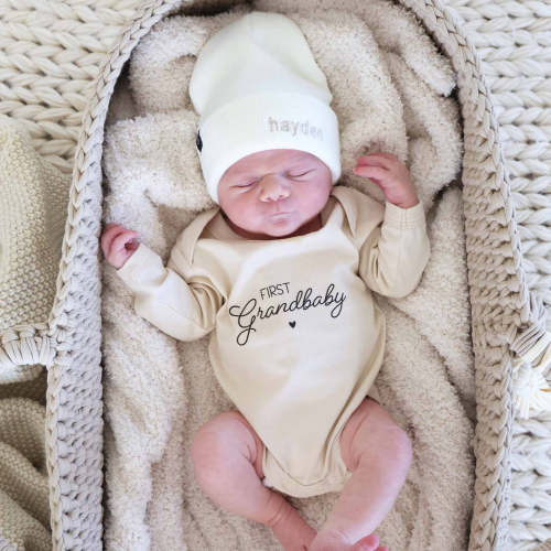 Embroidered Knit Baby Beanie