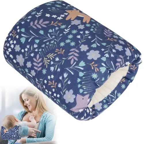 Baby Feeding Arm Pillow,Soft Cotton Bottle Nursing Arm Pillows for Newborn,Breastfeeding Pillows for More Support for Mom and Baby,Portable and Washable,Ergonomic Nursing Essentials(Blue Forest)