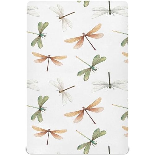 Baby Crib Sheet Dragonfly Insect Crib Mattress for Boys and Girls Playard Sheet Soft Breathable Fitted Baby Mattress Cover 52x28in