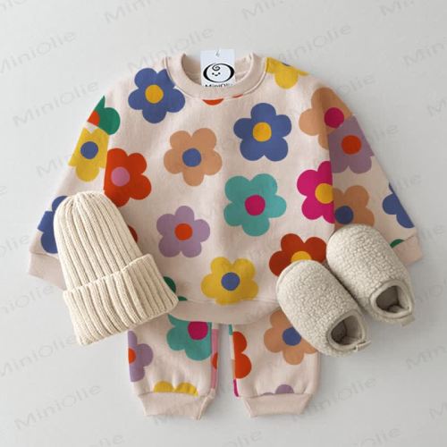 Baby Dopamine Flowers 2-piece Beige Set