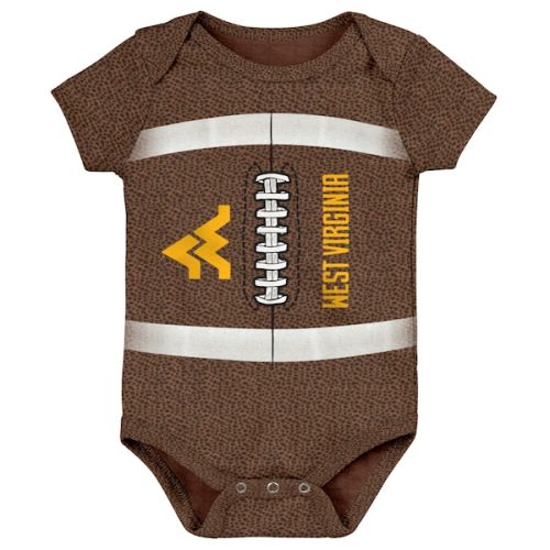 West Virginia Mountaineers Newborn & Infant Catch Me Football Bodysuit - Brown