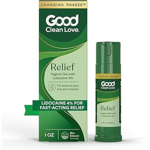 Good Clean Love Vaginal Pain & Itch Relief Gel with Lidocaine 4%, Fast-Acting Feminine Care & Relief from Pain, Itch, and Irritation, Promotes Vaginal Health, Postpartum or Post-Surgery Support, 1 Oz