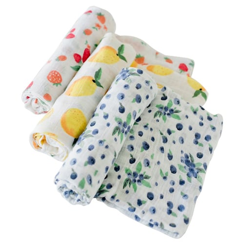 Little Unicorn Muslin Swaddle Set - Berry Lemonade