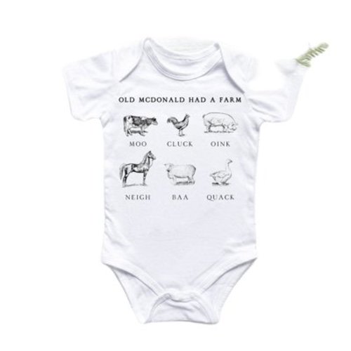 Farm Tractor Animal - Baby Boy Girl Clothes Infant Bodysuit Funny Cute Newborn