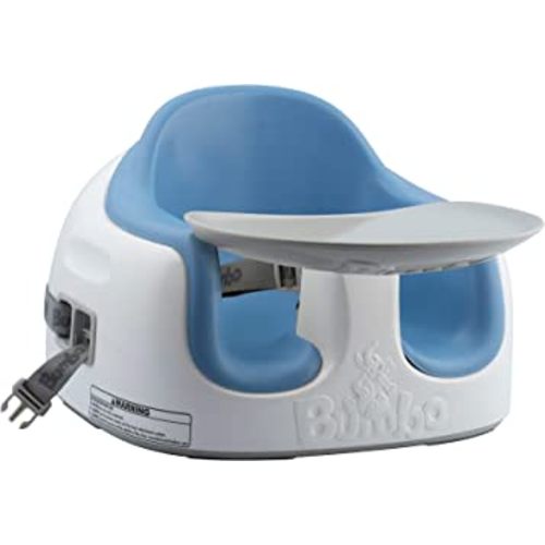 Bumbo Multi Seat – Portable 3-in-1 Baby Booster Chair with Tray, Highchair, and Floor Seat for Feeding, Sitting Support, and Playtime, Powder Blue
