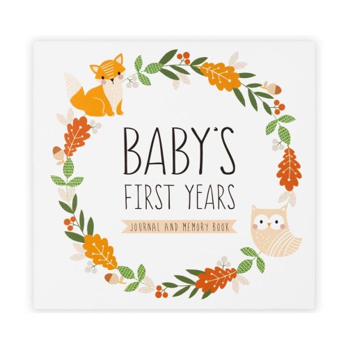 Modern Baby Memory Book Journal for Boys or Girls - First 5 Years Gender Neutral Milestones Keepsake Baby Album, Scrapbook Photos, Hardcover