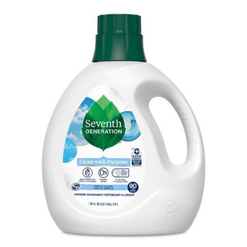 Seventh Generation Liquid Laundry Detergent - Free & Clear, Size: 135 fl oz