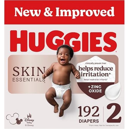 Huggies Skin Essentials Diapers Size 2, 192 Count (3 Packs of 64)