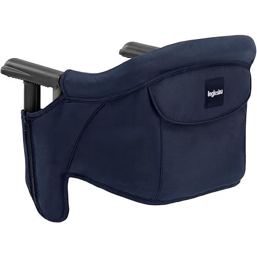 Inglesina Fast Table Chair, Navy - Portable Baby High Chair - for Babies & Toddlers 6-36 Months - Collapsible Design - Fits Tables 0.8'' to 3.5'' Thick - Compact & Easy to Use - Travel Bag Included