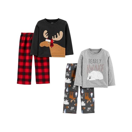 Simple Joys by Carter's boys 4-piece Pajama Set (Cotton Top & Fleece Bottom)