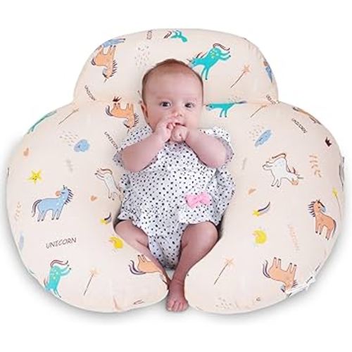 Nursing Pillow for Breastfeeding, Baby Pillow, Plus Size Ergonomic Design, Breastfeeding Pillows Support for Mom and Baby, Removable Cotton Cover, Machine Washable, Pink