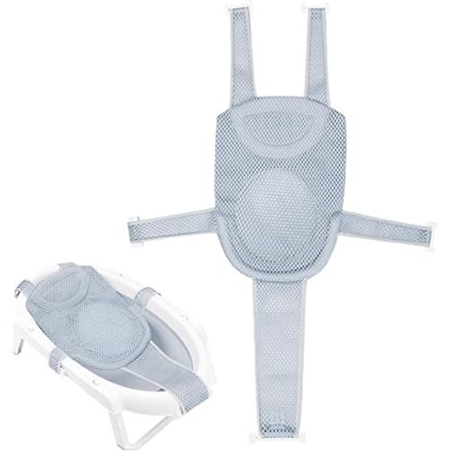 Colorlife Baby Bath Seat Support Net Infant Bathing Seat Support Mat, Adjustable Comfortable Non-Slip Five-Pointed Baby Shower Net Bathtub Sit Up Mesh for Newborn 0-12 Months-Grey(No Bathtub)