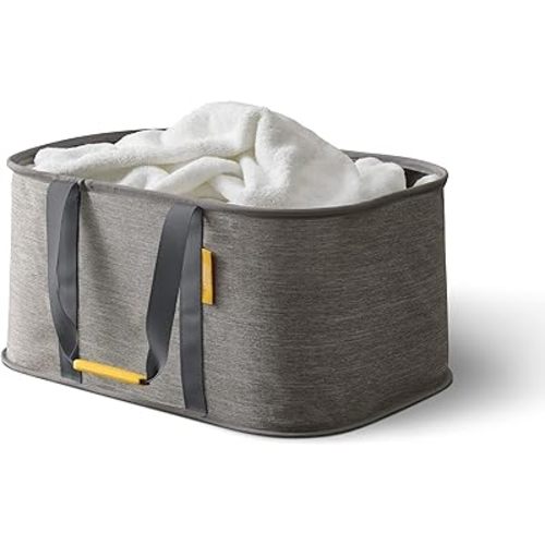 Joseph Joseph Hold-All - Collapsible Folding 35L Washing Laundry Basket Bag, Durable Fabric, Moisture Resistant, Grey