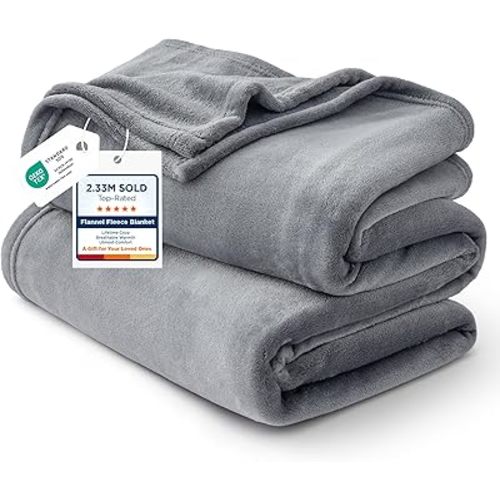 Bedsure GentleSoft Fleece King Size Blankets for Bed Grey - Soft Lightweight Plush Cozy Fuzzy Luxury Warm Spring Blanket Microfiber, Room Home Decor Gifts for Women and Men, 108x90 inches