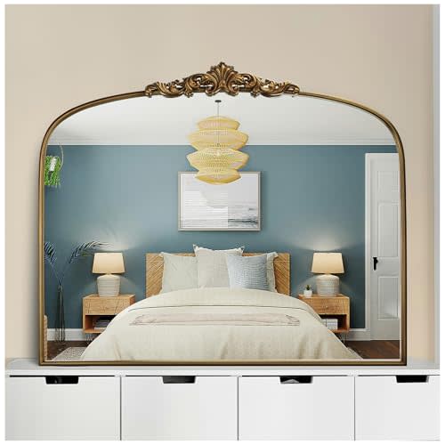 Wemily 36"X30" Vintage Gold Mirror Baroque Mirror for Wall,Ornate Mirror with Metal Frame,Decorative Mirrors for Living Room,Entryway,Bathroom,and Bedroom
