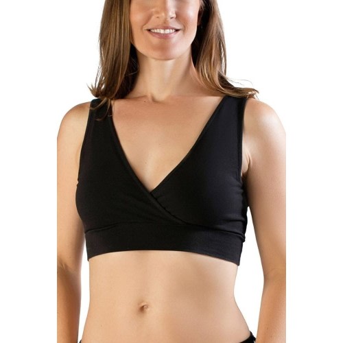 Extra Soft Organic Cotton Nursing & Sleep Bra (A-D Cup) (Black)