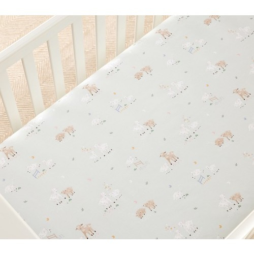 Sheep Organic Crib Fitted Sheet | Pottery Barn Kids