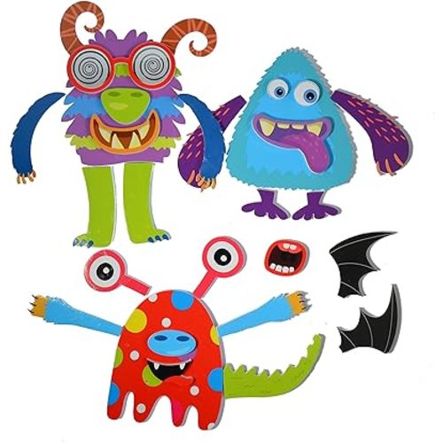 Buddy & Barney Silly Monsters Bath Stickers, Monster Foam Stickers Bath Toy for Children 3+, Pack of 30 Reusable Stickers, Bathtub, Tub, Shower, Boys, Girls, Kids