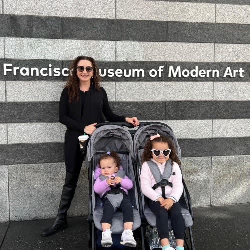 Mompush Lithe Double Stroller, Lightweight Side by Side Stroller for Newborn and Toddler, Easy Fold, Spacious Seats with Recline