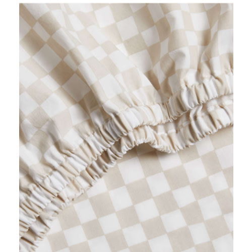 Venice Natural Taupe Organic Cotton Baby Crib Fitted Sheet by Leanne Ford