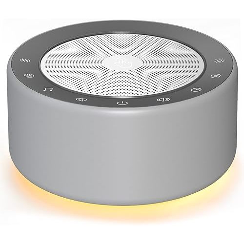 Nursery Lamp with Sound Machine, Mood Lighting, 7 Colors Night Light, 30 Soothing Sounds, White Noises for Baby, Adults. Timer, Plug in, Memory Function, Touch Control
