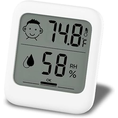 Digital Thermometer and Hygrometer with Comfort Face Display, Hygrometer, Stand, Magnet, Hanging, Simple, Infectious Disease Prevention, Heat Stroke Prevention (Simple, No Clock)