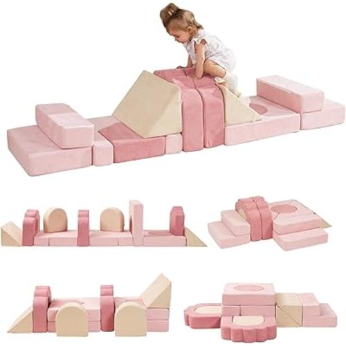 Foam Climbing Toys for Toddlers, 13pcs Climb and Crawl Activity Playset, Soft Play Climbing Blocks for Toddlers, Indoor Crawling Sliding Toys, High-Density Foam Play Structures for Playroom